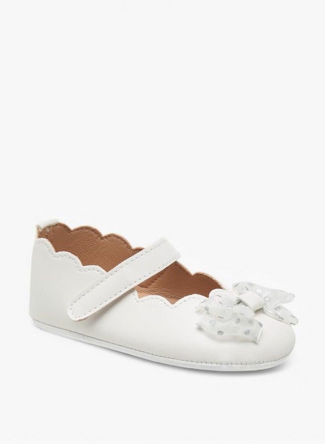 Barefeet Bow Accent Booties with Hook and Loop Closure - Image 1