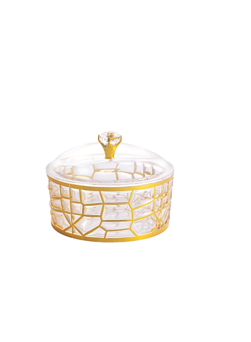 Royalford Acrylic Candy Bowl- RF12339/ Elegant and Sleek Design with Durable and Long-Lasting Construction Gold - Image 1