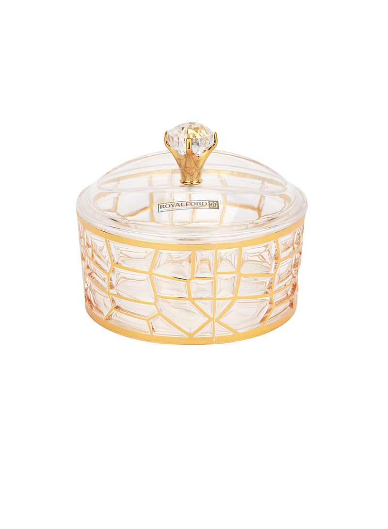 Royalford Acrylic Candy Bowl- RF12339/ Elegant and Sleek Design with Durable and Long-Lasting Construction Gold - Image 2