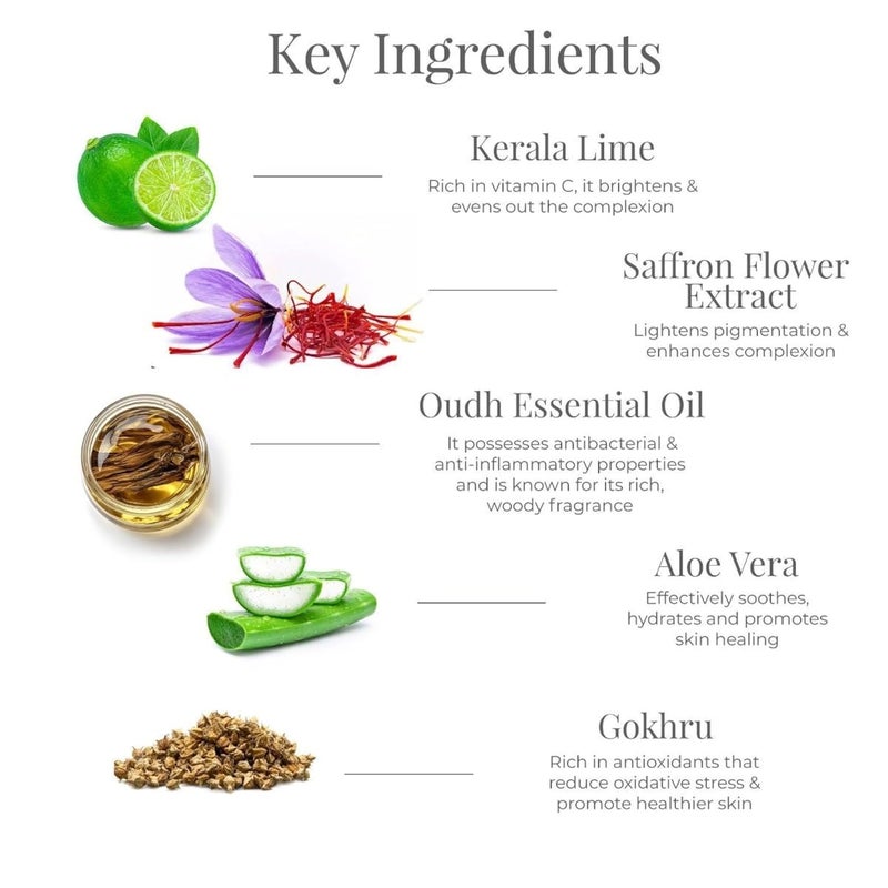 Forest Essentials غسول الاستحمام الناعم من فورست إيسينشالز بالليمون والزعفران والعود | غسول طبيعي بالأيورفيدا للبشرة الناعمة والملساء | خالي من البارابين وخالي من الكبريتات - Image 3