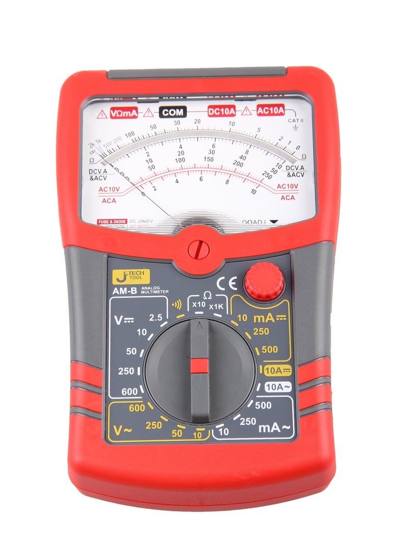 jetechtool Jetech Analogue Multimeter with Overload Protection, AC/DC Voltage & Current Tester, Resistance Diode Continuity Test, Durable Design, 111mm × 173mm- AM-B - Image 1