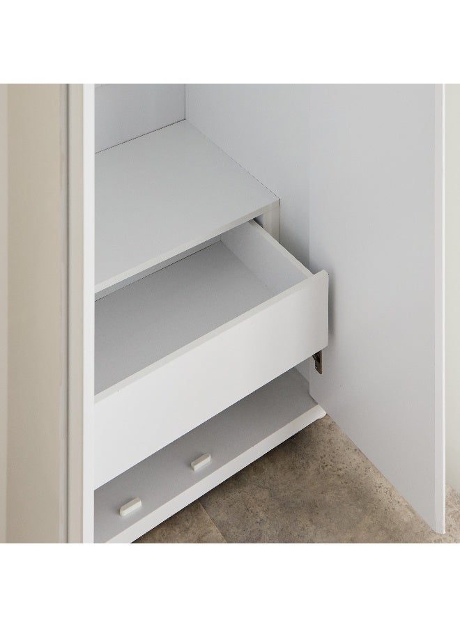 Home Box 4-Door Wardrobe with Mirror in White - Image 5