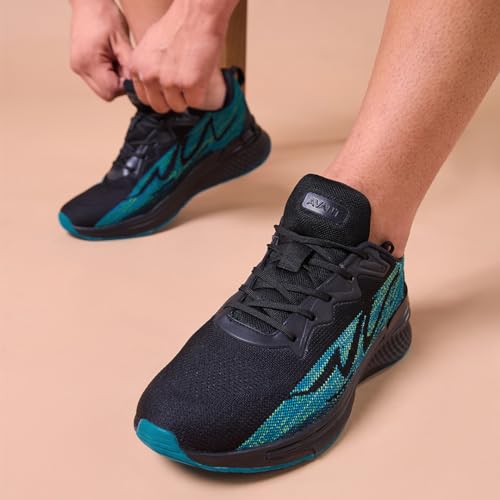 AVANT Men's Spectrum Running and Training Shoes-Superior Traction,Anti Skid, Lightweight, Multi Directional Flexibility, Enhanced Cushioning, Sports Footwear (AVMSH138CL01UK10_Black/Blue) - Image 4
