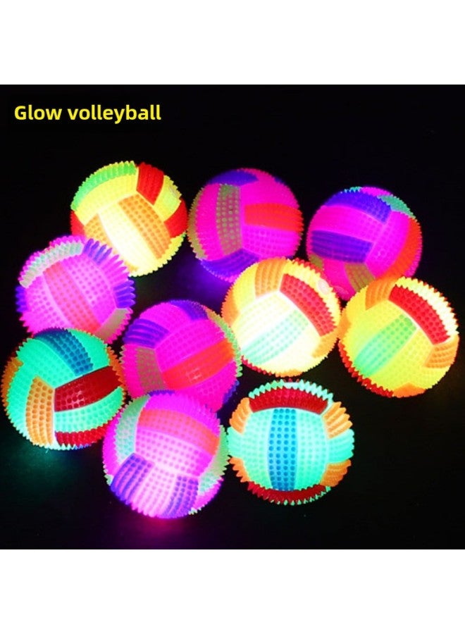 إسكدنيا كرة طائرة مضيئة كرة تدليك مرنة كرة قدم مضيئة مع صافرة كرة شائكة مضيئة كشك العرض بالجملة-اللون: القطر 7.5 سم - Image 2