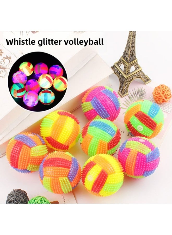 إسكدنيا كرة طائرة مضيئة كرة تدليك مرنة كرة قدم مضيئة مع صافرة كرة شائكة مضيئة كشك العرض بالجملة-اللون: القطر 7.5 سم - Image 1