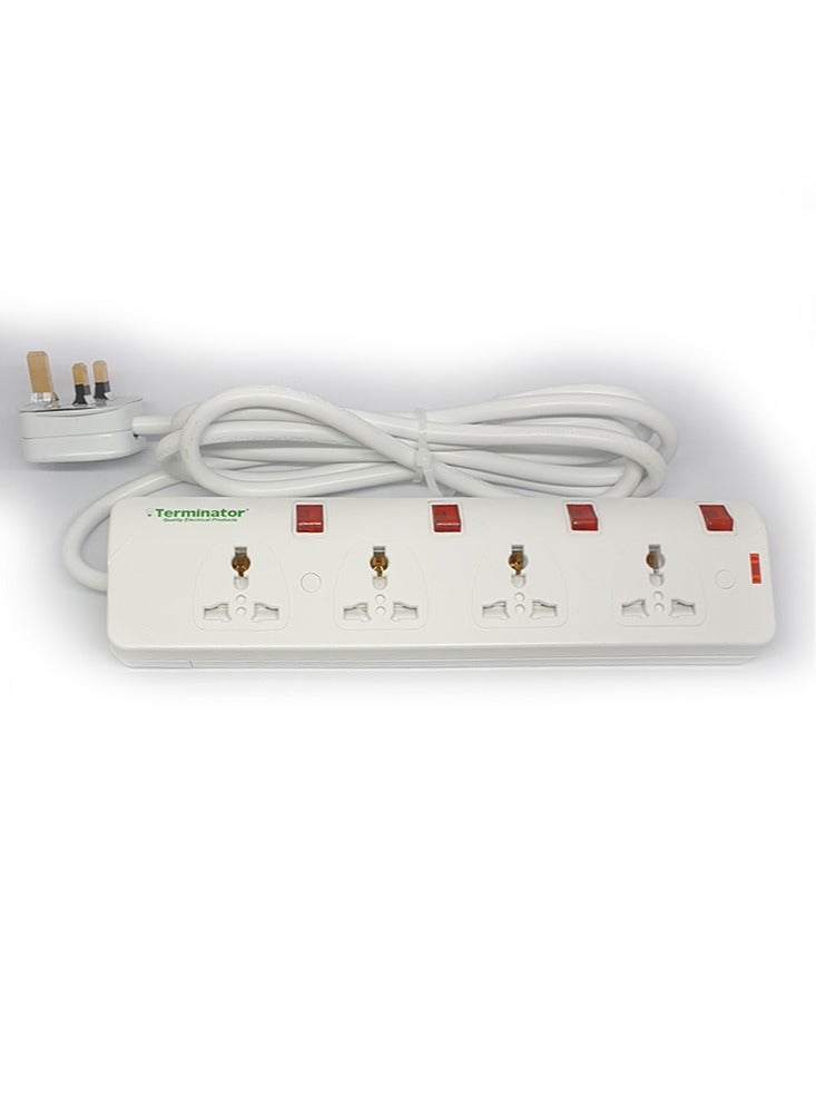 Terminator Universal Power Extension 4 Way Sockets 2Meter Cable - Image 2