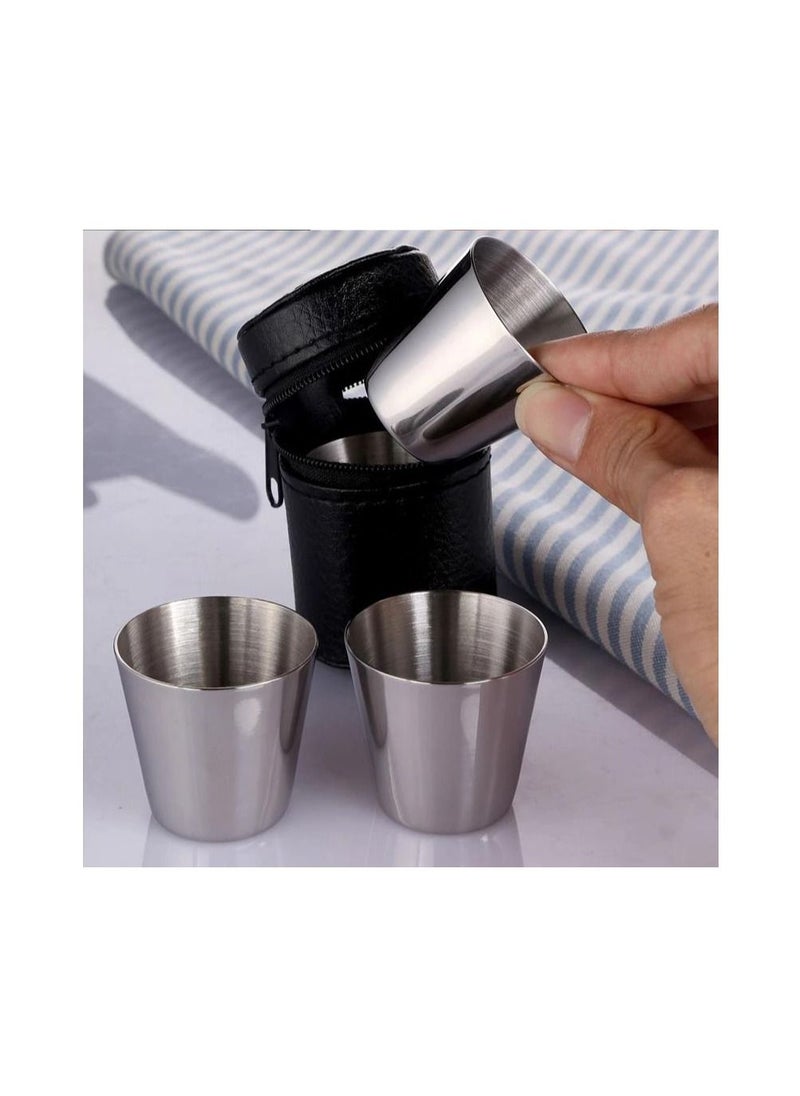 Generic - 4 Pcs Mini Stainless Steel Drinking Glasses for Outdoor Travel Outdoor Sports - Image 1