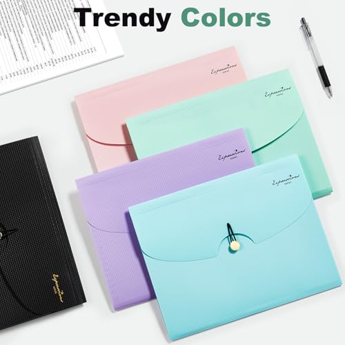 Sooez 7 Pocket Expanding File Folder Premium Accordion File Organizer Letter Size Folders for Documents Sleek Filing Folders with Bungee Closure Portable Folders for School Office Supplies Black - Image 3