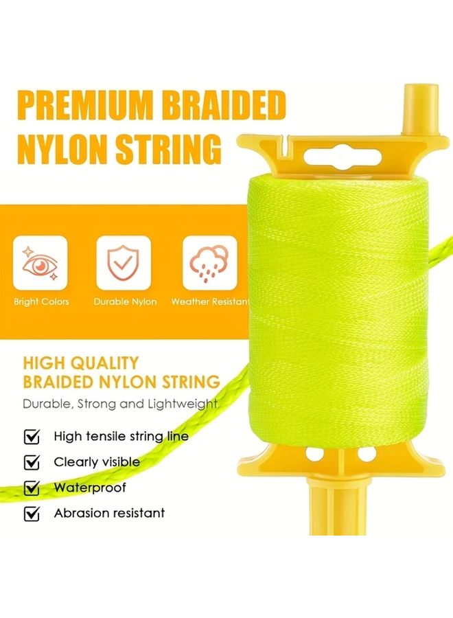 Yellow Braided Nylon Mason Line 540 Feet With 5 Built In Levels For Precision Work DIY - Image 3