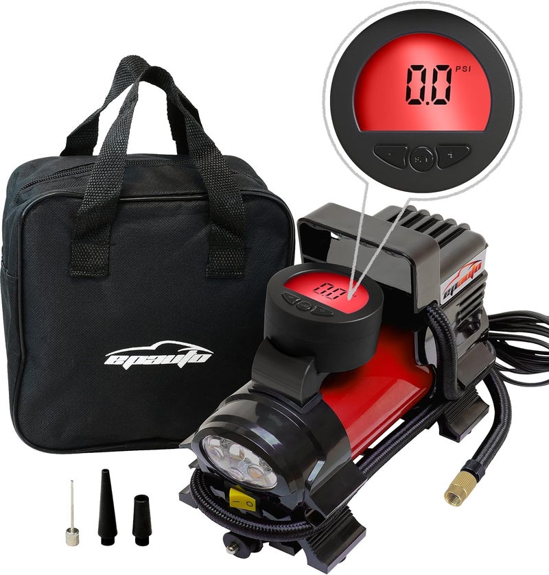 EPAuto 12V DC Portable Air Compressor Pump, Digital Tire Inflator - Image 2