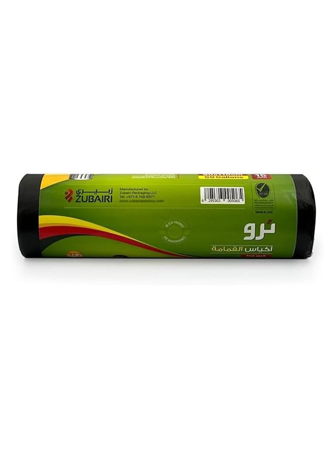 Tru Garbage Bags Roll Black 60 Gallon X-Large (Street bin bags), 90x110cm - 15 Bags black - Image 3