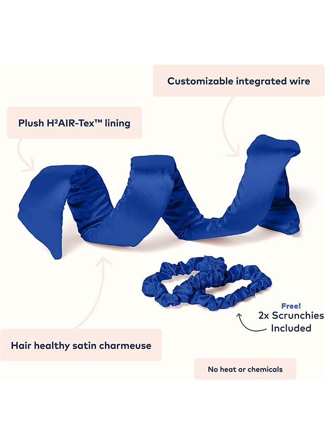 Generic Satin No Heat Curling Headband, Foam Sponge Curling Headband, Sleep Headband to Get Natural Waves (Dark Blue) - Image 2