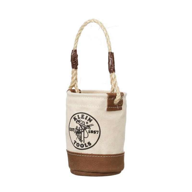 Klein Tools Klein Tools 5104MINI Mini Tool Bucket, All-Purpose Tool Bucket with Leather-Bottom, Nuts and Bolt Bag with Reinforced Rope Handle, Small Utility Pouch  - Image 4