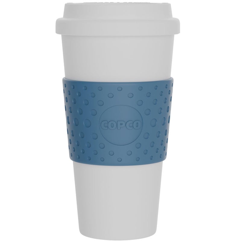 Copco Acadia 16 oz Travel Mug Insulated Reusable Coffee Tumbler with DoubleWalled Plastic LeakProof Lid BPAFree Portable Mug for Hot Cold Drinks Cup Holder Friendly Blue