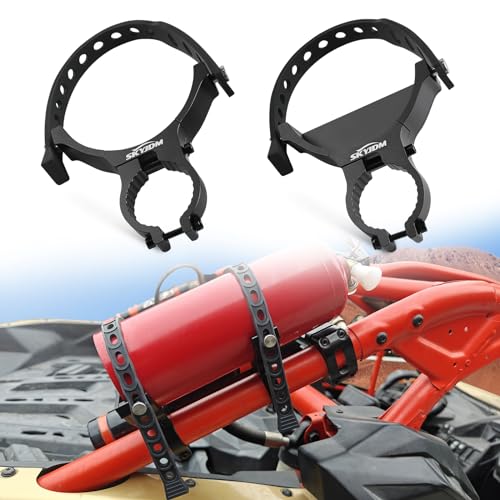 SKYJDM UTV Fire Extinguisher Mount with Reinforced Quick Release Silicone Straps for 1.75" to 2" Roll Bar, UTV Fire Extinguisher Holder with Anti-Slip Holder Base Plate Compatible with Polaris Can Am - Image 1