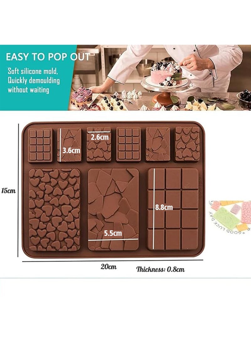 3 pack Silicone Molds, Chocolate Molds,Non-Stick Silicone Chocolate Candy Molds,Food Grade Break-Apart Chocolate Bar Mold for Baking,Chocolate Snacks,Protein and Energy Bar Silicone Molds - Image 2