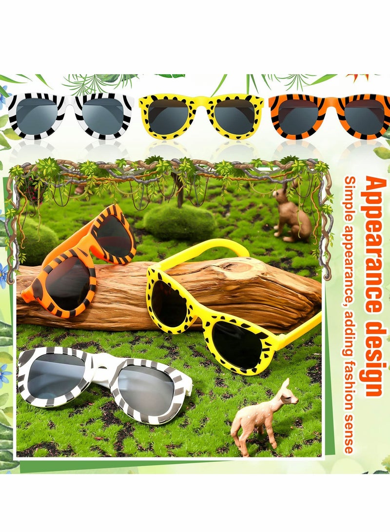 SYOSI Kids Sunglasses, 18 Pack Animal Print Sunglasses, Kid Sunglasses Animal Jungle Party Favors for Boys and Girls, Kids Children Birthday Pool Beach Party Favors - Image 3
