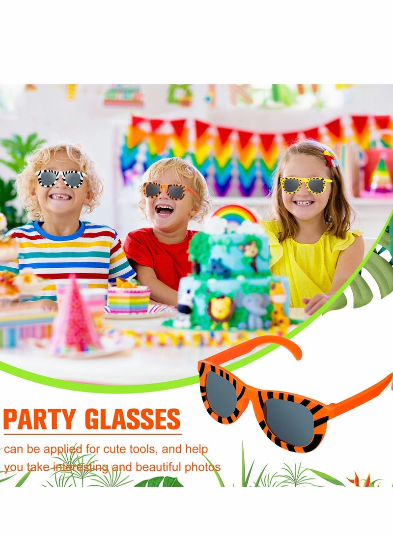 SYOSI Kids Sunglasses, 18 Pack Animal Print Sunglasses, Kid Sunglasses Animal Jungle Party Favors for Boys and Girls, Kids Children Birthday Pool Beach Party Favors - Image 4