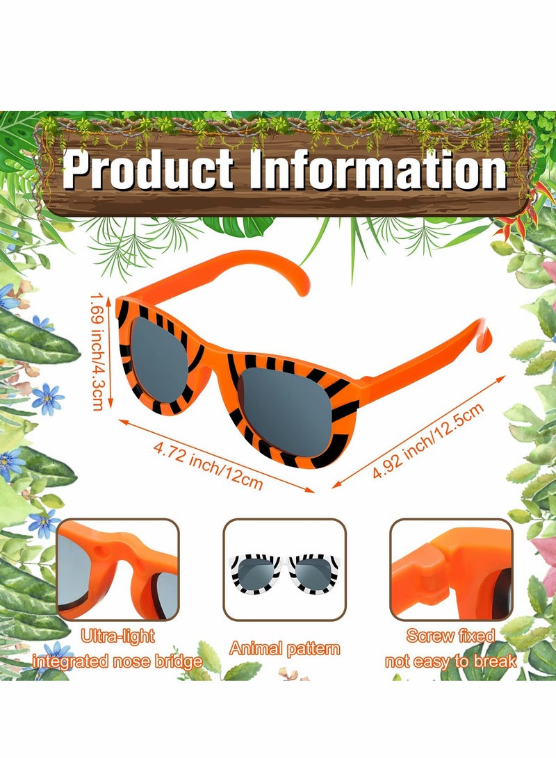 SYOSI Kids Sunglasses, 18 Pack Animal Print Sunglasses, Kid Sunglasses Animal Jungle Party Favors for Boys and Girls, Kids Children Birthday Pool Beach Party Favors - Image 2