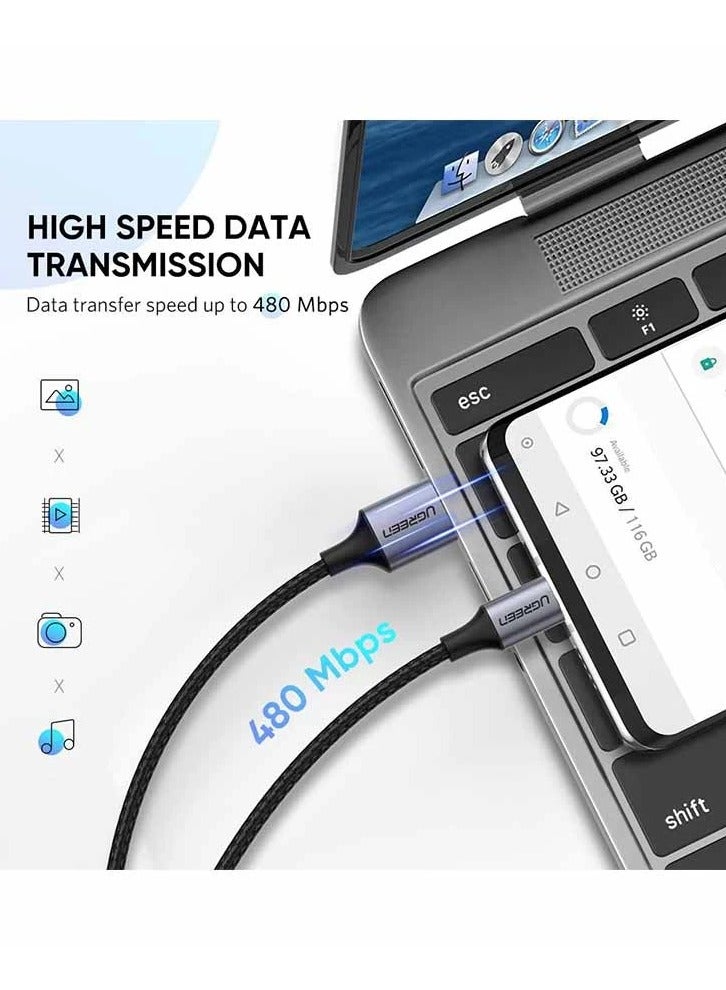 UGREEN ECO Ugreen 60126 USB Male to Type-C 1 Meter Black Data Cable # 60126 - Image 4