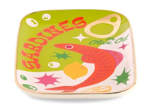 ban.do Novelty Trinket Tray, Ceramic Jewelry Dish, Small Decorative Tray for Keys or Decor, Cute Catchall Tray, Sardines - Image 2