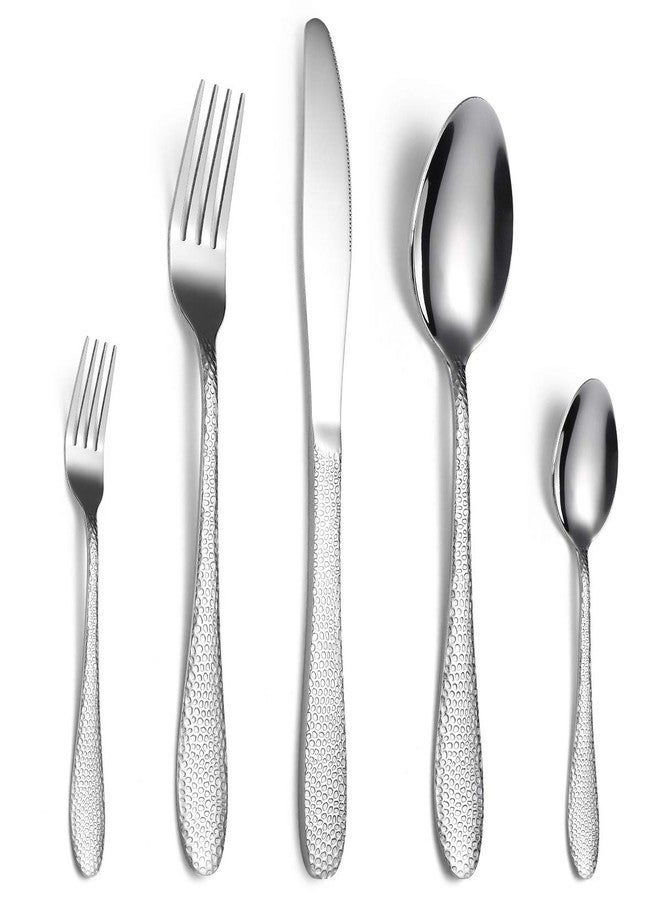 DLEST Stainless Steel Dinning, Dinner Spoons Fork and Knive, Table Stylish Cutlery Set of 20 - Image 1