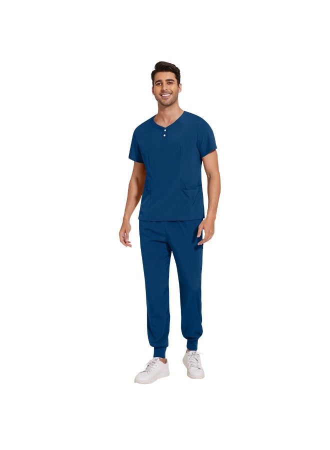 NIBEMINENT 2-Piece Working Scrubs Set - Scrubs Uniform Top & Pants for Surgery SPA & Beauty Workwear - Image 1