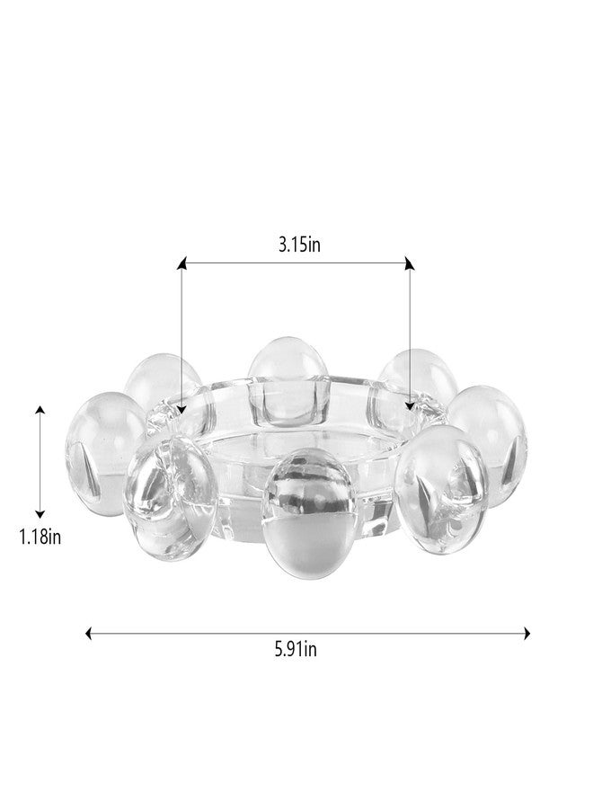 Kitcom Crystal Candle Holders Pack of 2 Pillar Candlestick Decorations for Home Party Dinner Christmas, Suitable for Large Cylindrical Candles, Clear - Image 2