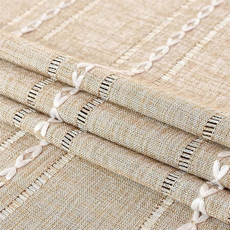 Utobanh Bedside Table Cloth with Tassel Small Table Cover for Nightstand,Bedside Table TV Microwave (Coffee, 17.7 * 39.4inches) - Image 2