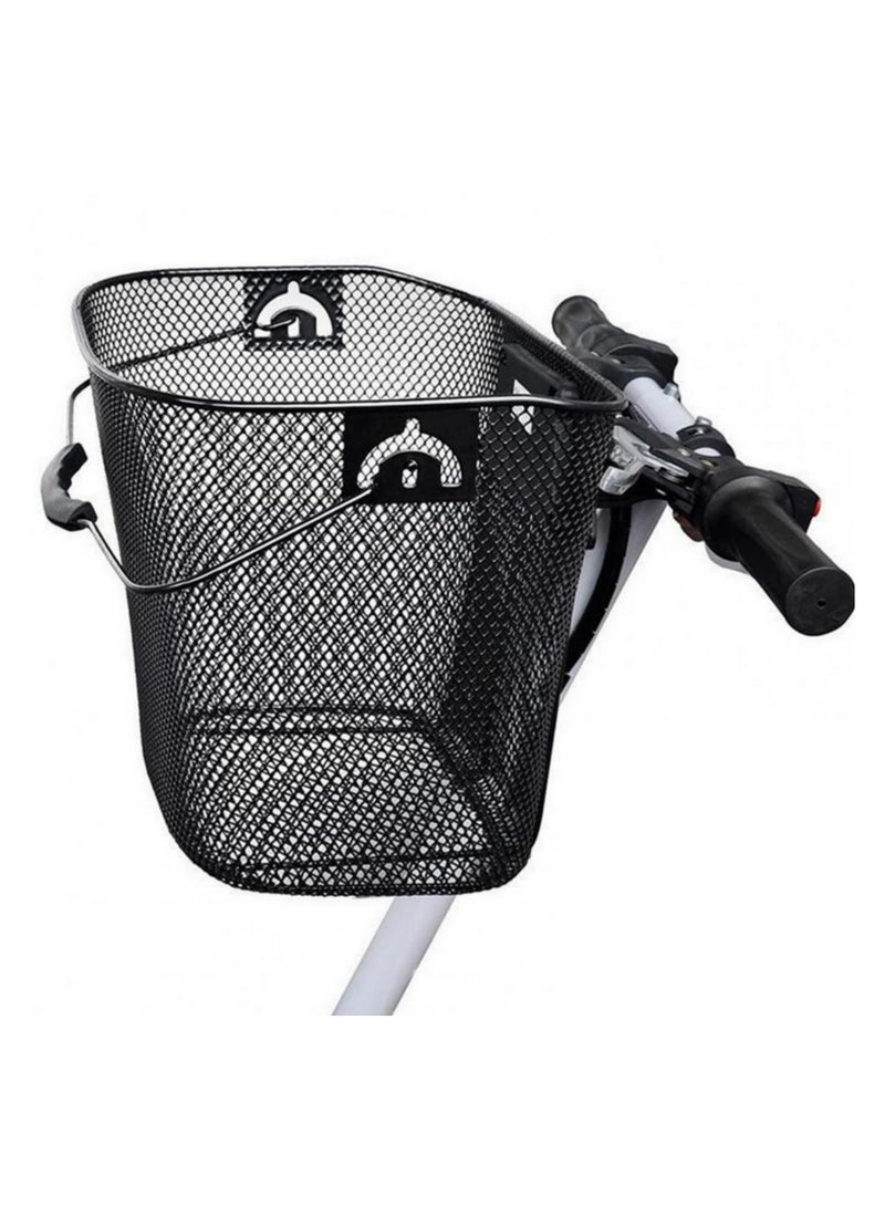 Generic Quick Release Metal Mesh Bike Basket with Quick Release Bracket Bike Front Basket Front Handlebar Basket for MTB, Road & Kids Bikes-35x23cm  - Image 3
