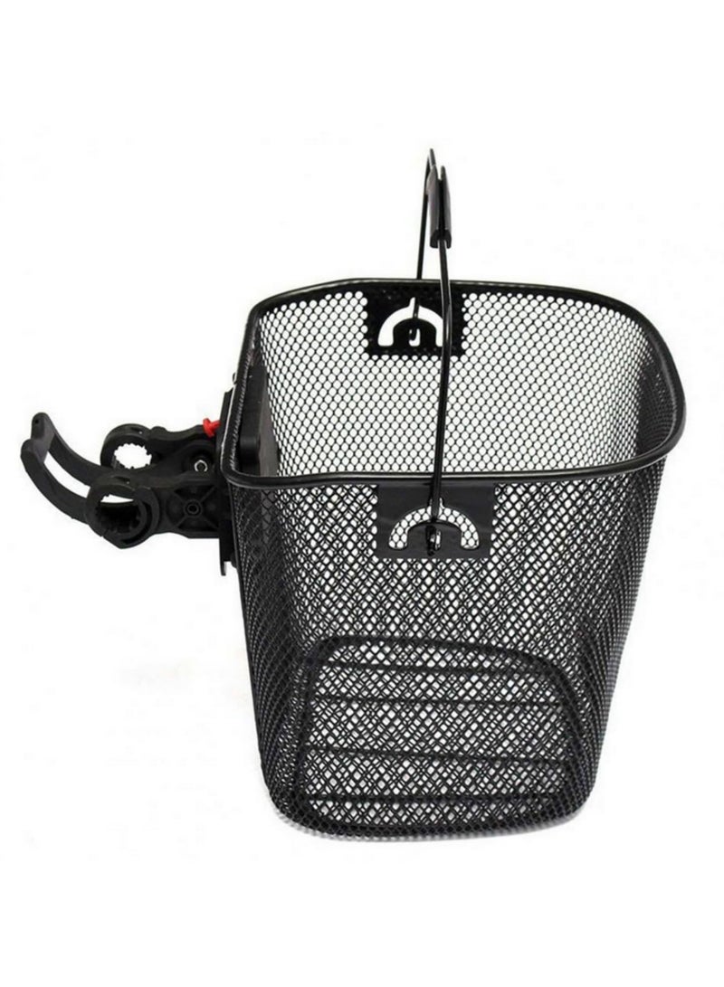 Generic Quick Release Metal Mesh Bike Basket with Quick Release Bracket Bike Front Basket Front Handlebar Basket for MTB, Road & Kids Bikes-35x23cm  - Image 4