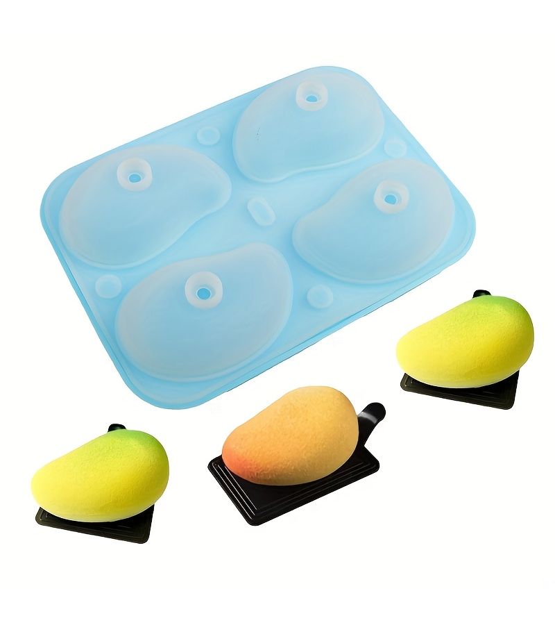 YUXAINSEN 4 Cavity Blue Mango Chocolate Cake Silicone Mold With Lid For Mousse Jelly And Ice Cream Non Stick Easy Clean Heat Resistant - Image 4