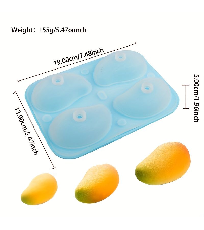 YUXAINSEN 4 Cavity Blue Mango Chocolate Cake Silicone Mold With Lid For Mousse Jelly And Ice Cream Non Stick Easy Clean Heat Resistant - Image 3