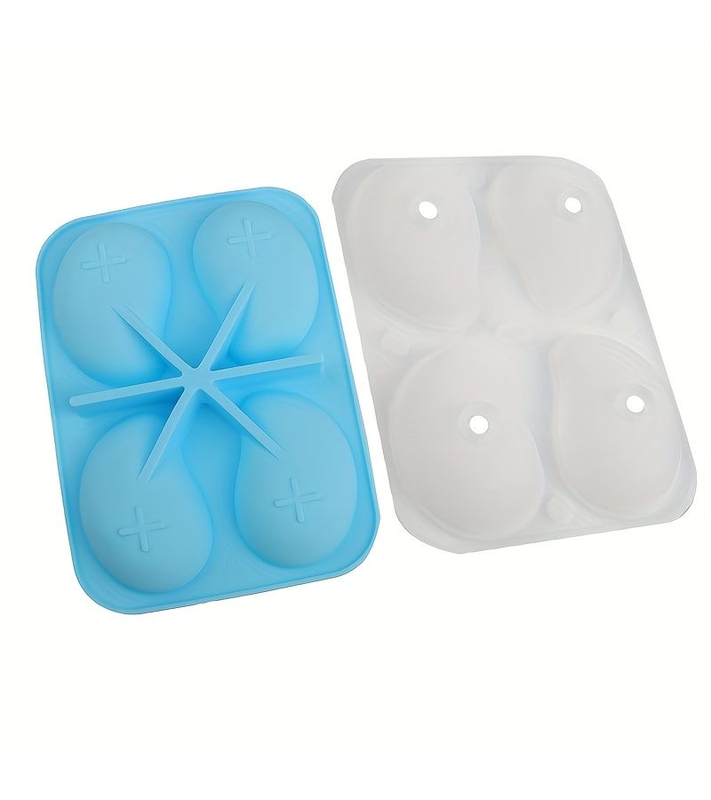 YUXAINSEN 4 Cavity Blue Mango Chocolate Cake Silicone Mold With Lid For Mousse Jelly And Ice Cream Non Stick Easy Clean Heat Resistant - Image 2