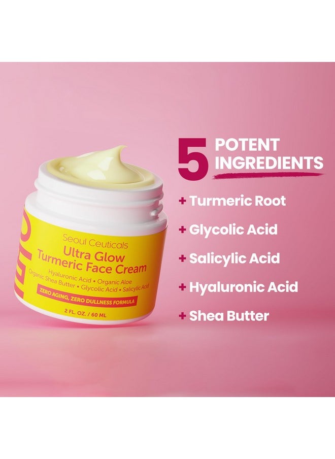seoulceuticals SeoulCeuticals Korean Skin Care Turmeric Cream - Korean Face Moisturizer for Dull Dry Skin - Korean Beauty Skincare K Beauty for Glowing Skin 2oz  - Image 5