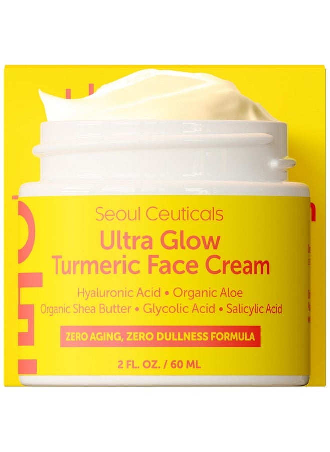 seoulceuticals SeoulCeuticals Korean Skin Care Turmeric Cream - Korean Face Moisturizer for Dull Dry Skin - Korean Beauty Skincare K Beauty for Glowing Skin 2oz  - Image 1