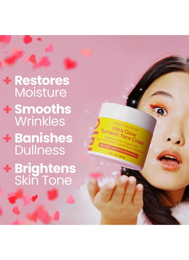 seoulceuticals SeoulCeuticals Korean Skin Care Turmeric Cream - Korean Face Moisturizer for Dull Dry Skin - Korean Beauty Skincare K Beauty for Glowing Skin 2oz  - Image 2