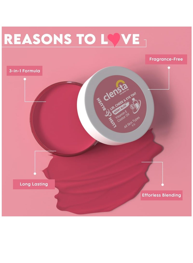 Clensta Lip Cheek Tint Coral Crush with Goodness of Vitamin E Castor Oil 5G - Image 3