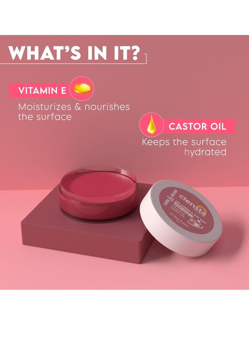 Clensta Lip Cheek Tint Coral Crush with Goodness of Vitamin E Castor Oil 5G - Image 4