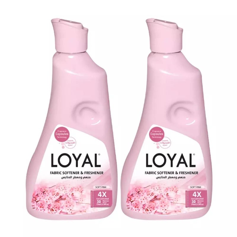 Loyal Fabric Softener and Freshener Soft Pink 4X Concentrated Liquid- 2X1500ml