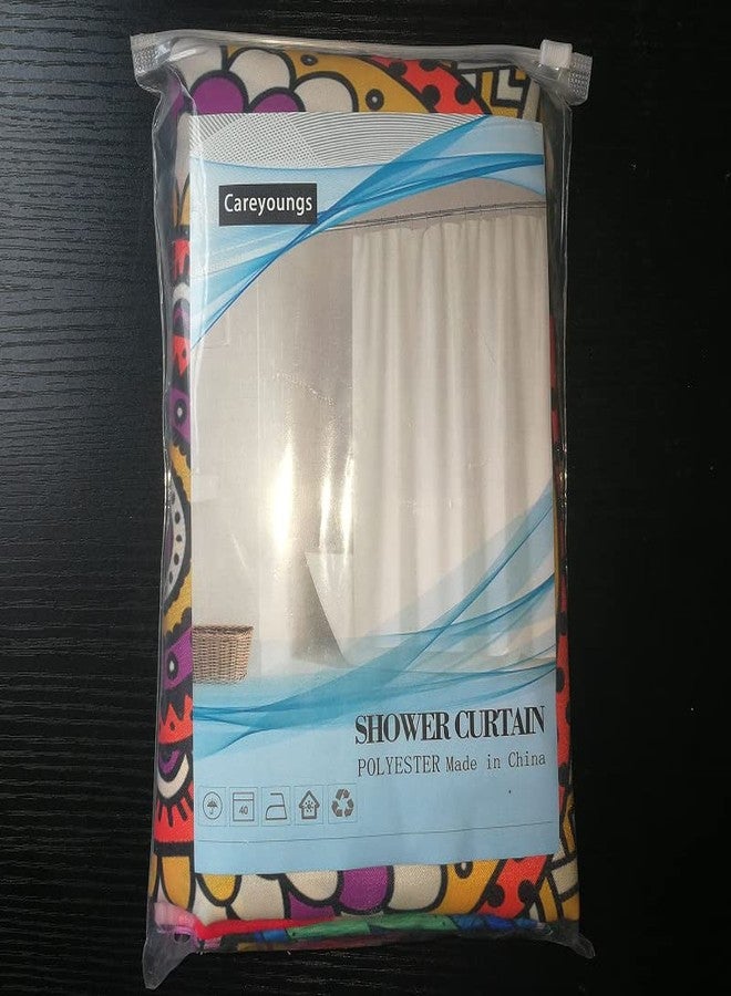 Careyoungs Forest RV Shower Curtains Mountain Happy Camper, Cloth Fabric RV Bathroom Curtain Sets with 8 Hooks 47WX64H Inches - Image 4