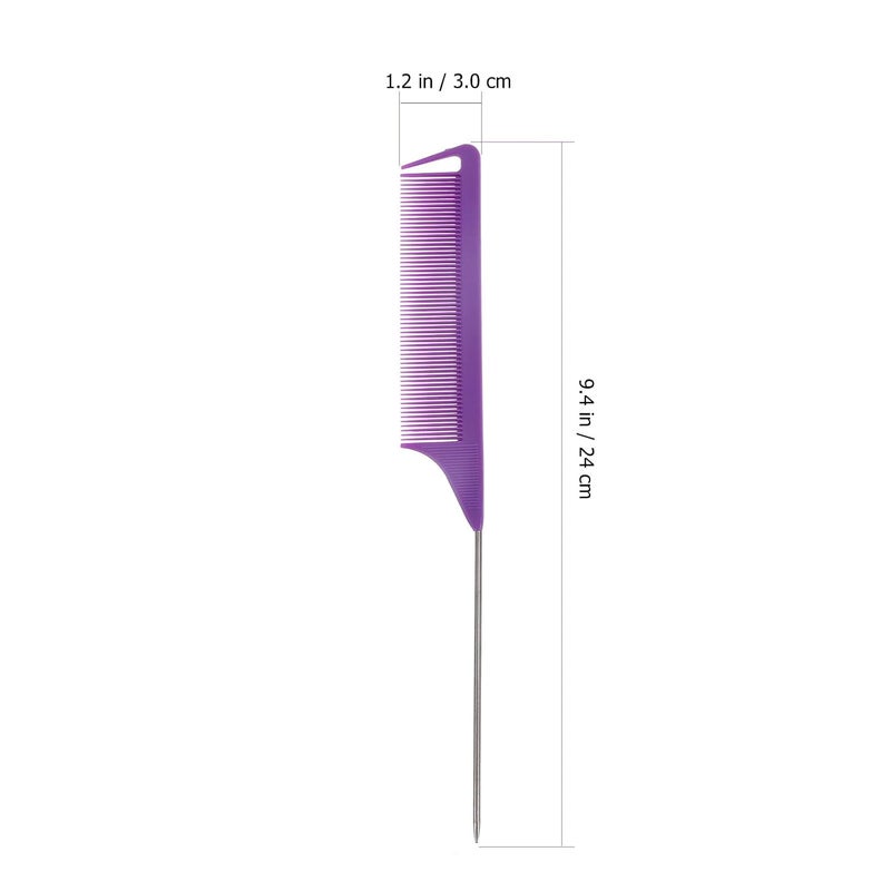 KICHOUSE Hair Coloring Comb and Hair Dyeing Brush Set Plastic Styling Comb with Tail for Parting and Detangling Purple and Makeup - Image 2