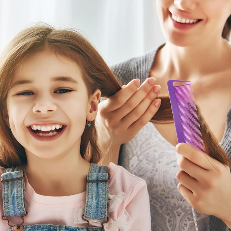 KICHOUSE Hair Coloring Comb and Hair Dyeing Brush Set Plastic Styling Comb with Tail for Parting and Detangling Purple and Makeup - Image 4