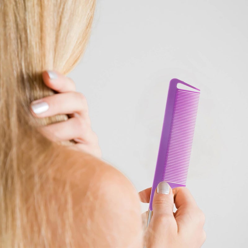 KICHOUSE Hair Coloring Comb and Hair Dyeing Brush Set Plastic Styling Comb with Tail for Parting and Detangling Purple and Makeup - Image 5