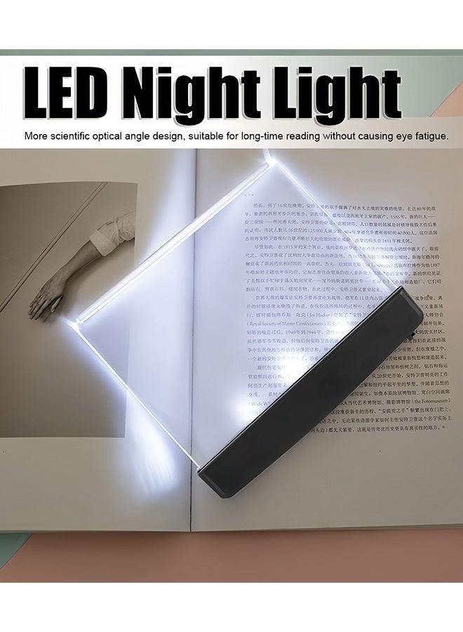 غنافوتو مصباح قراءة الكتب LED، مصابيح قراءة الكتب المسطحة للقراءة في السرير ليلاً مصباح قراءة الكتب LED لوحة مسطحة مصباح قراءة الكتب LED مصباح حماية عين الطالب للقراءة الليلية - Image 3