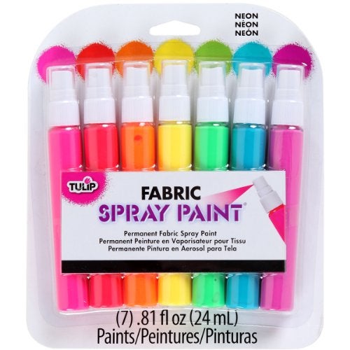 Tulip Fabric Paint, Permanent Spray on Paint Set, 7 Pack Neon - Image 1