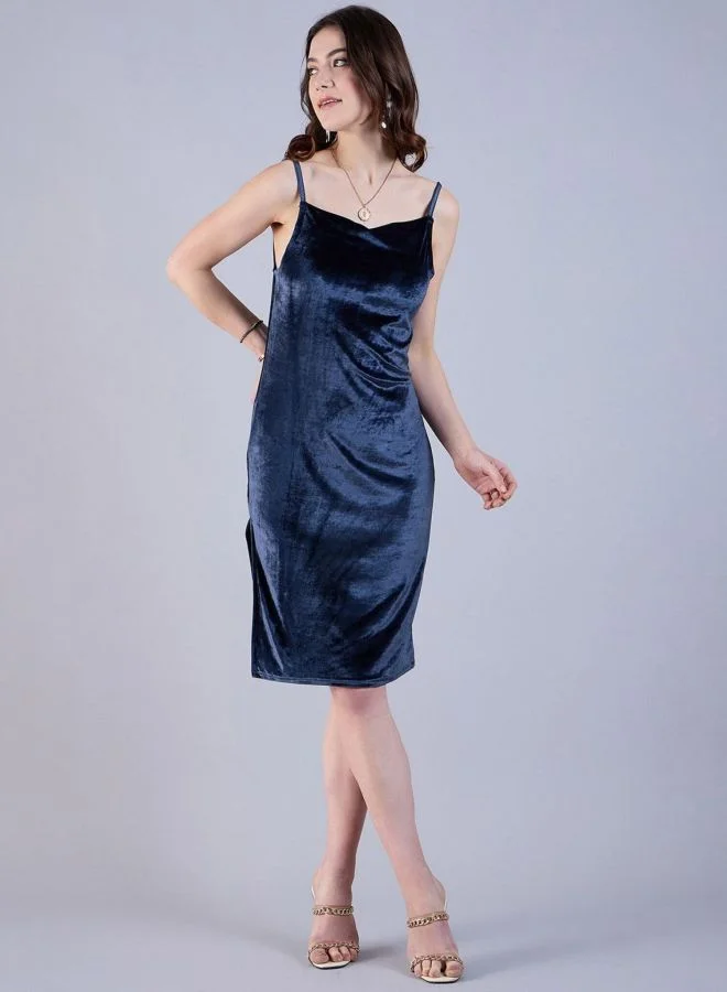 Freehand  Women Regular Fit Solid Cowl Neck Sleeveless Midi Dress for Women | Best Price UAE