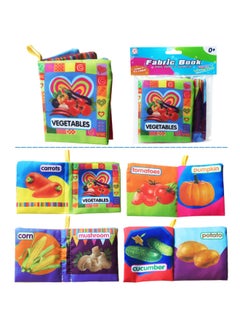 Generic Hot-selling Infant Early Childhood Toys Baby Tear-free Washable Cognitive Cloth Book English Enlightenment Puzzle-Color:2956-5 Vegetables-Specifications:Figure  - Image 1