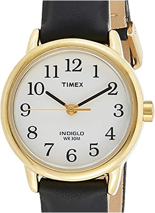 TIMEX ساعة يد تناظرية بسوار جلدي من إيزي ريدر T20433 - 25 ملم - أسود  - Image 1