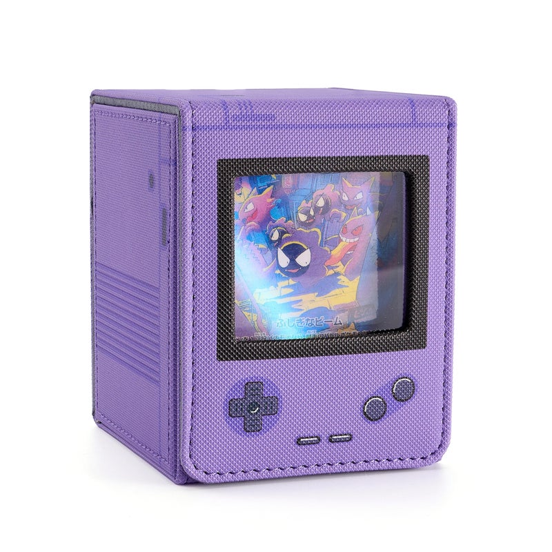 Venssu Retro Gaming Console Appearance MTG Deck Box with Commander Display  Card Deck Case Fit 120 Single Sleeved Cards  PU Leather Magnetic Card Storage Box with 2 Dividers  Compatible with TCG/PTCG(Purple) - Image 1
